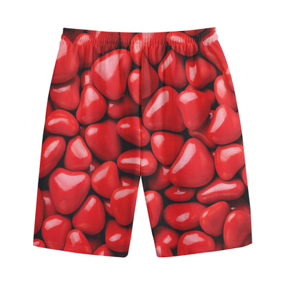 Heart Chocolate Candy Print Cotton Shorts