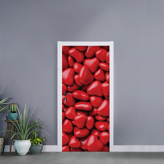 Heart Chocolate Candy Print Door Sticker