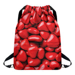 Heart Chocolate Candy Print Drawstring Backpack