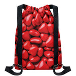 Heart Chocolate Candy Print Drawstring Backpack