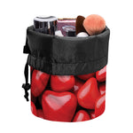 Heart Chocolate Candy Print Drawstring Makeup Bag