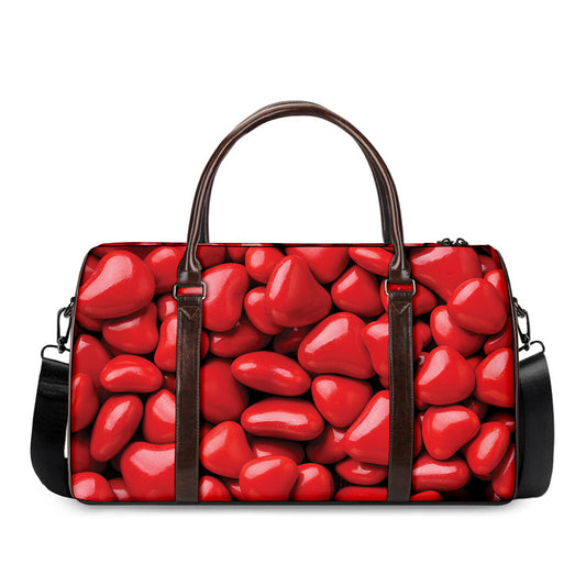 Heart Chocolate Candy Print Duffle Bag