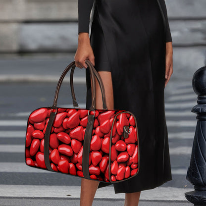 Heart Chocolate Candy Print Duffle Bag