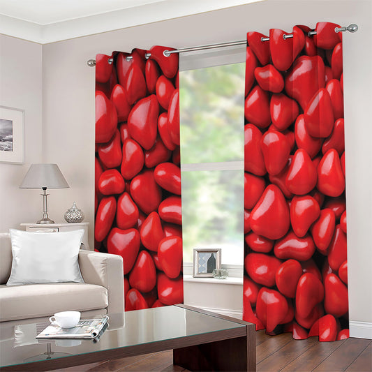 Heart Chocolate Candy Print Extra Wide Grommet Curtains