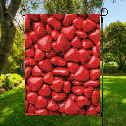 Heart Chocolate Candy Print Garden Flag