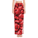 Heart Chocolate Candy Print High Slit Maxi Skirt