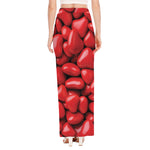 Heart Chocolate Candy Print High Slit Maxi Skirt