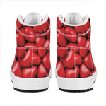 Heart Chocolate Candy Print High Top Leather Sneakers