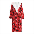 Heart Chocolate Candy Print Hooded Bathrobe