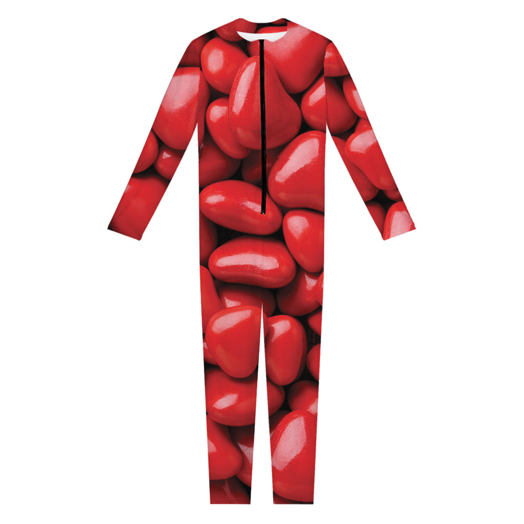 Heart Chocolate Candy Print Jumpsuit