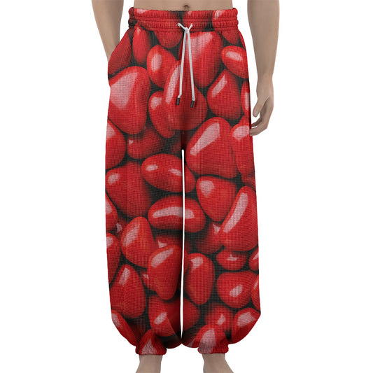 Heart Chocolate Candy Print Lantern Pants