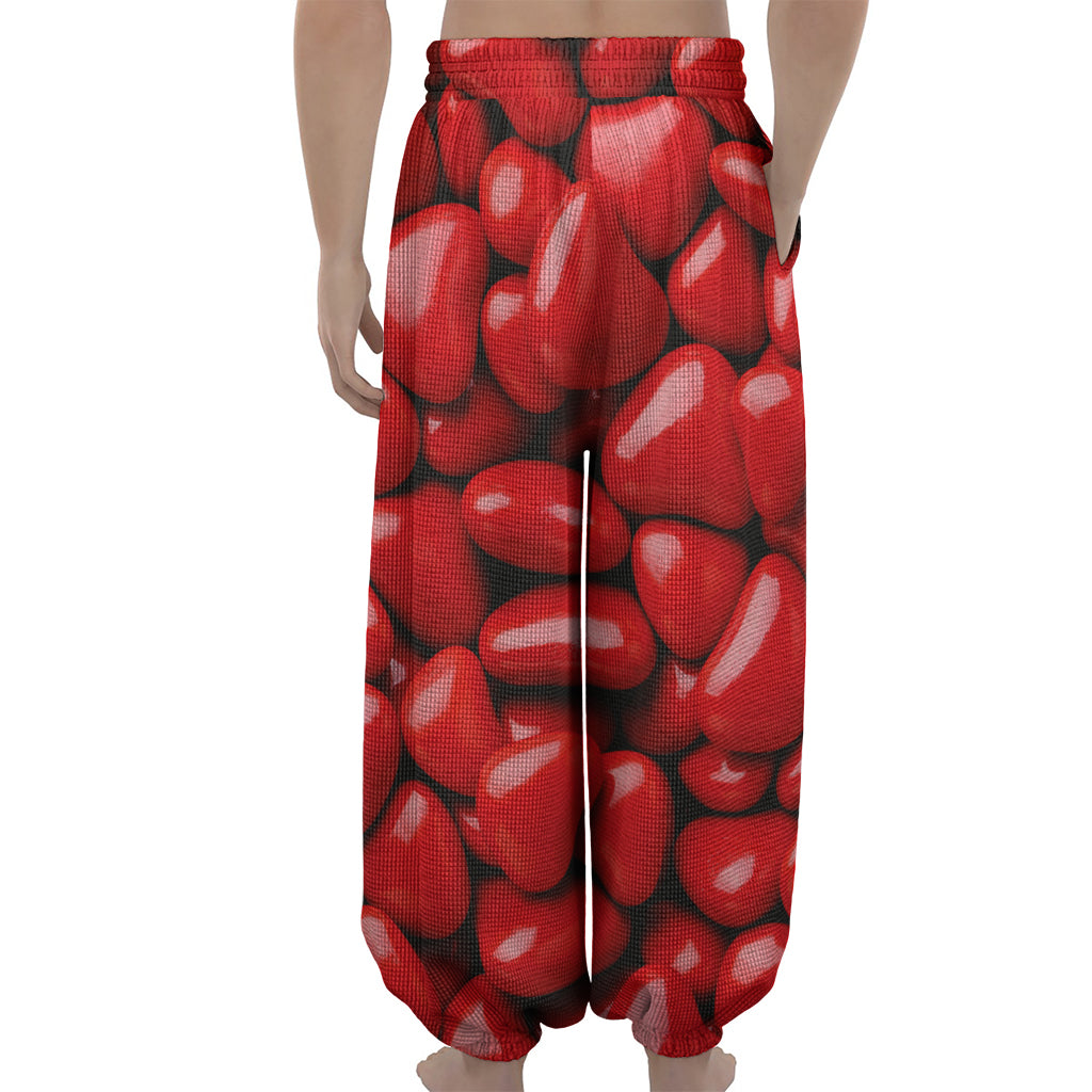 Heart Chocolate Candy Print Lantern Pants