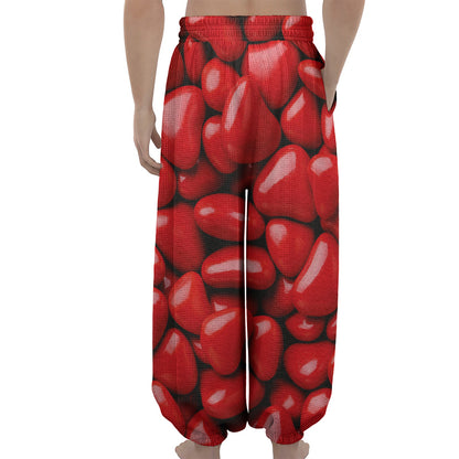 Heart Chocolate Candy Print Lantern Pants