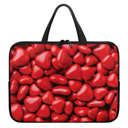 Heart Chocolate Candy Print Laptop Sleeve With Handle