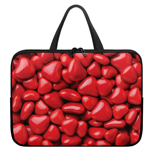 Heart Chocolate Candy Print Laptop Sleeve With Handle