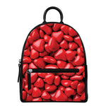 Heart Chocolate Candy Print Leather Backpack