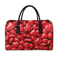 Heart Chocolate Candy Print Leather Duffel Bag