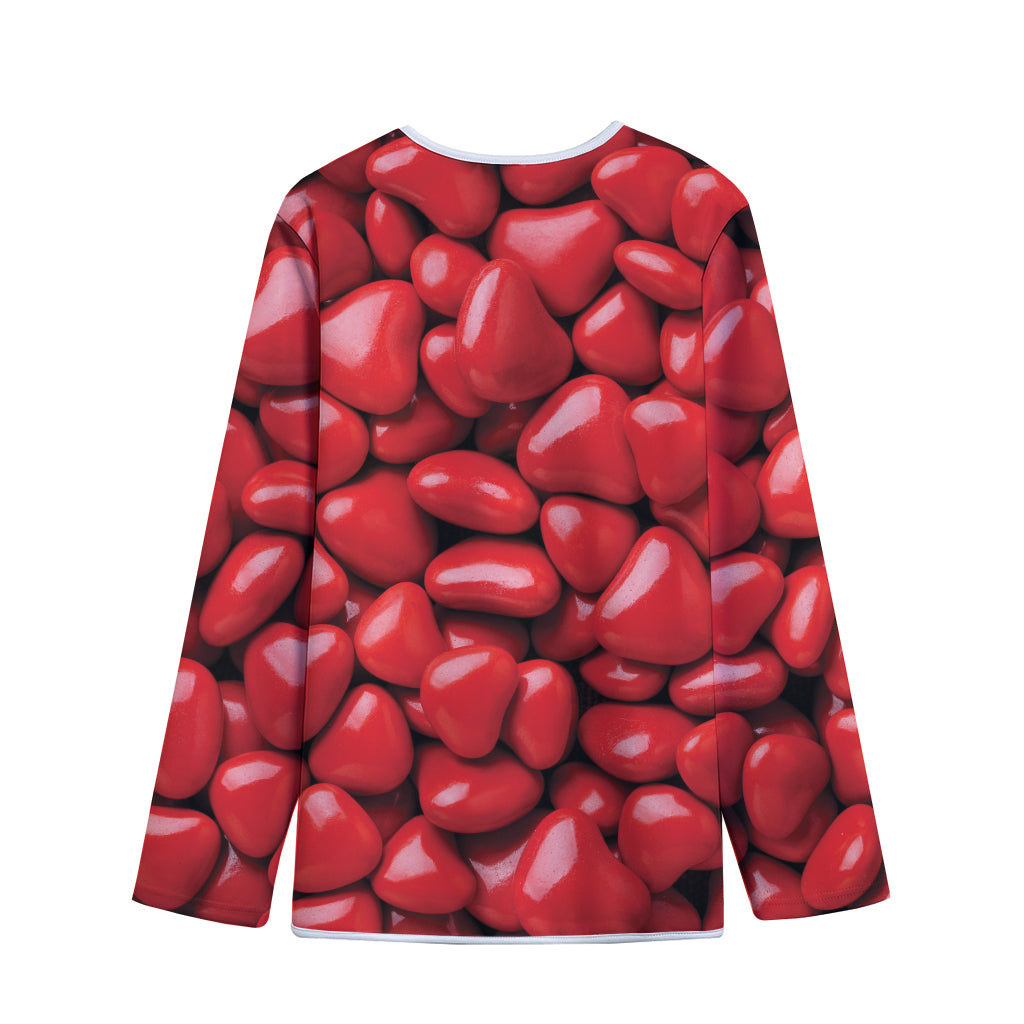 Heart Chocolate Candy Print Long Sleeve Short Coat