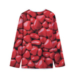 Heart Chocolate Candy Print Long Sleeve Short Coat