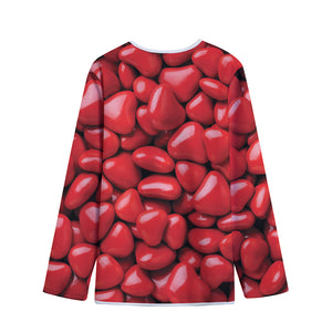 Heart Chocolate Candy Print Long Sleeve Short Coat