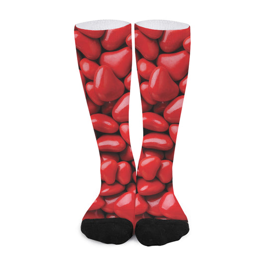 Heart Chocolate Candy Print Long Socks
