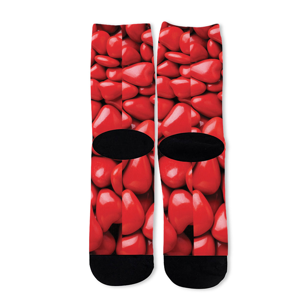 Heart Chocolate Candy Print Long Socks