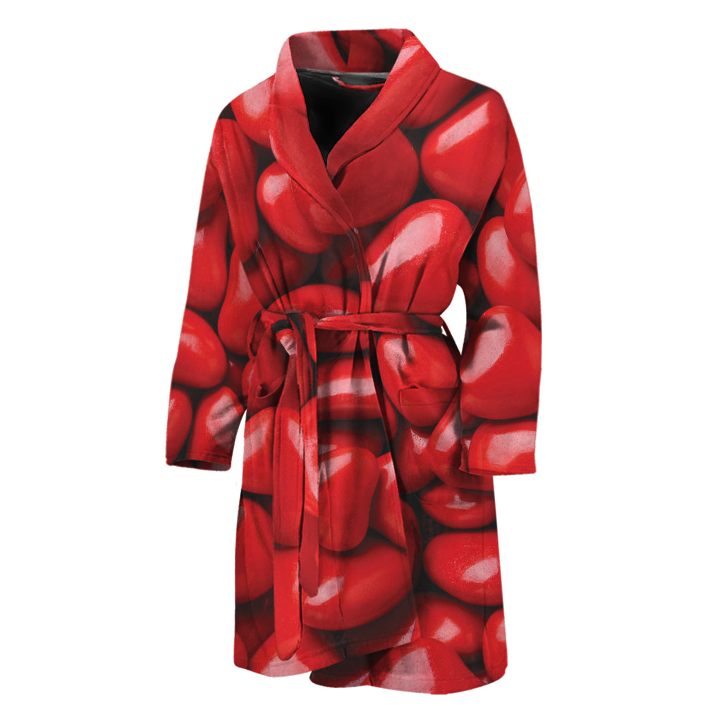 Heart Chocolate Candy Print Men's Bathrobe