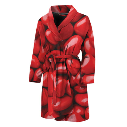 Heart Chocolate Candy Print Men's Bathrobe