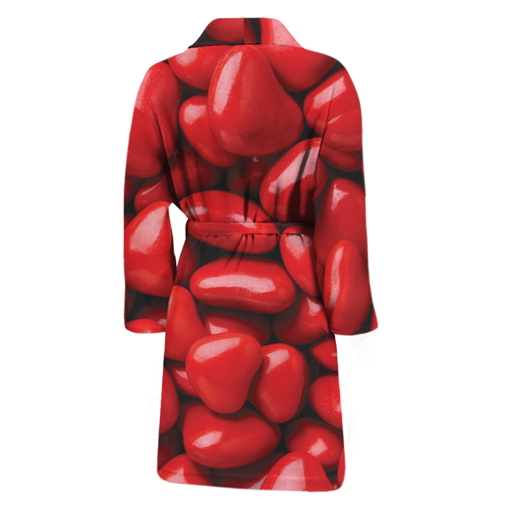 Heart Chocolate Candy Print Men's Bathrobe