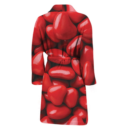 Heart Chocolate Candy Print Men's Bathrobe