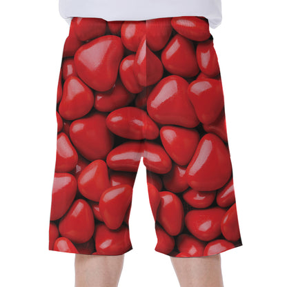 Heart Chocolate Candy Print Men's Beach Shorts