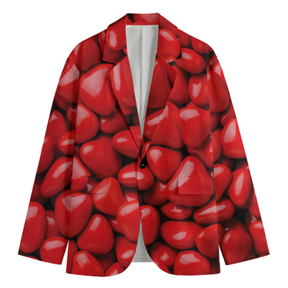 Heart Chocolate Candy Print Men's Blazer