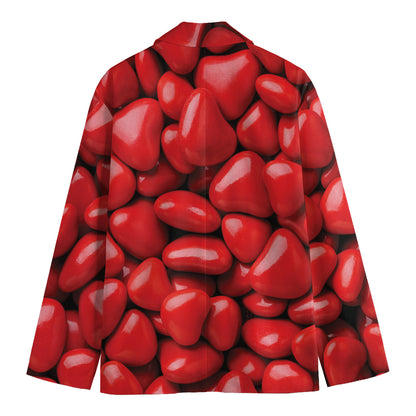 Heart Chocolate Candy Print Men's Blazer