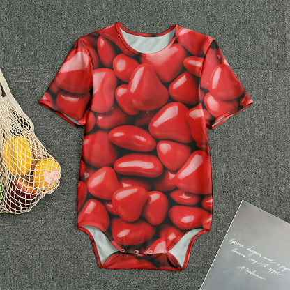 Heart Chocolate Candy Print Men's Bodysuit