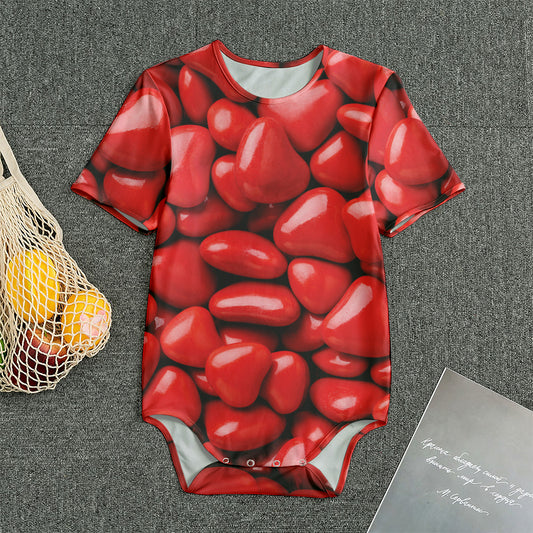 Heart Chocolate Candy Print Men's Bodysuit