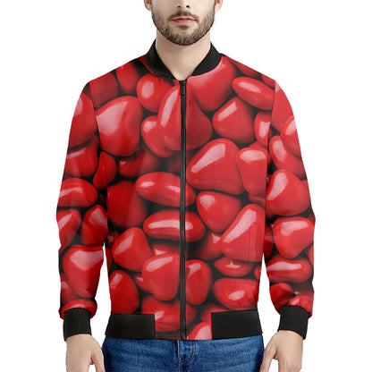 Heart Chocolate Candy Print Men's Bomber Jacket