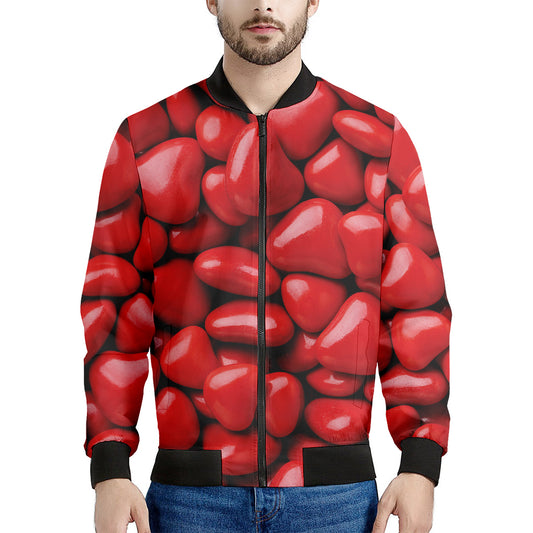 Heart Chocolate Candy Print Men's Bomber Jacket