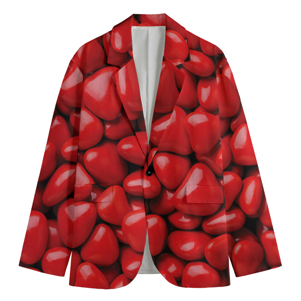 Heart Chocolate Candy Print Men's Cotton Blazer