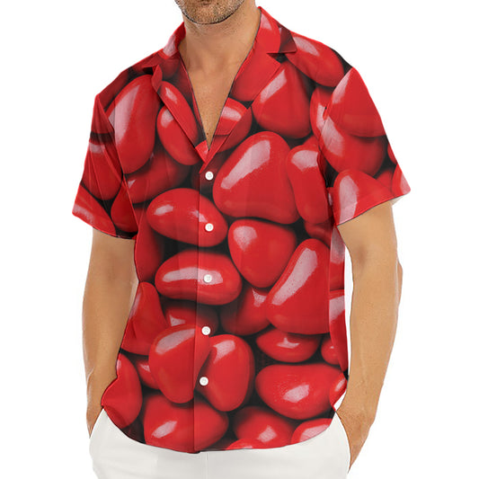 Heart Chocolate Candy Print Men's Deep V-Neck Shirt