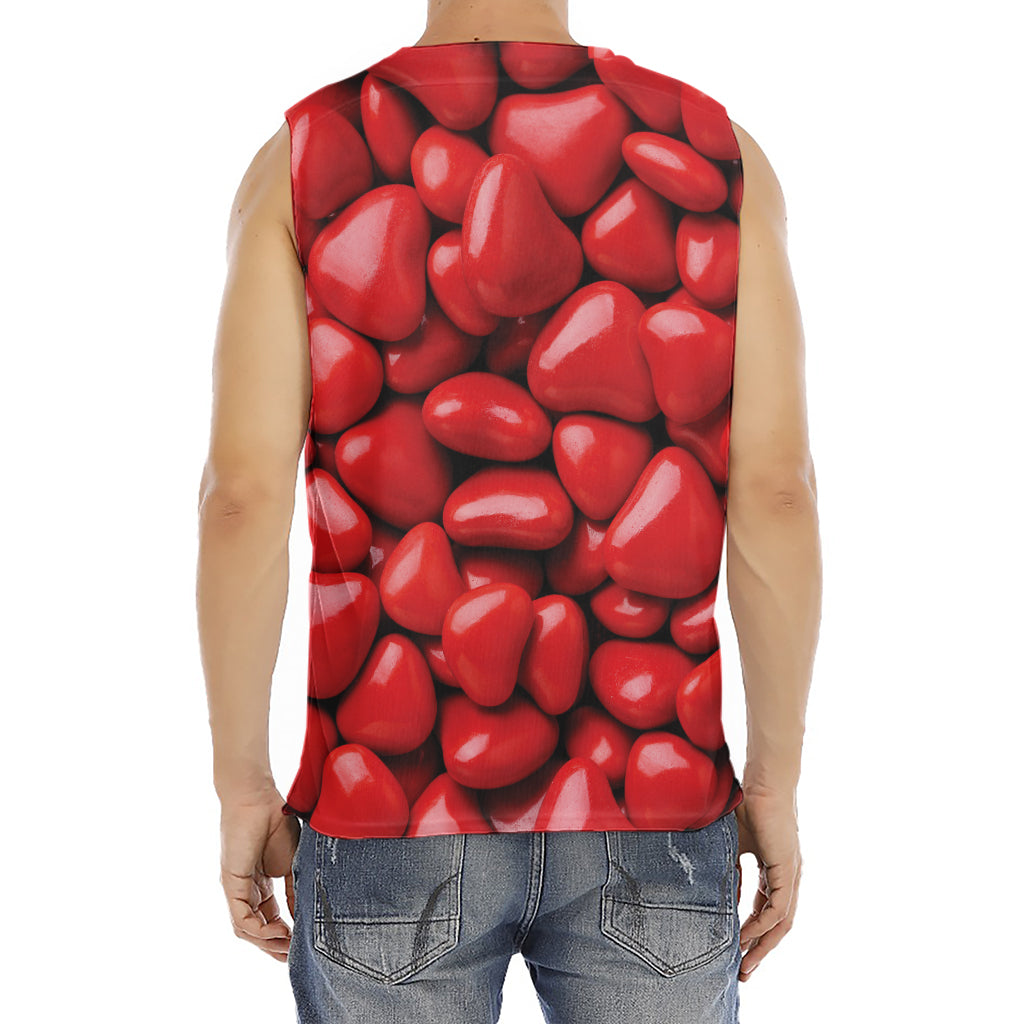 Heart Chocolate Candy Print Men's Fitness Tank Top