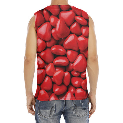 Heart Chocolate Candy Print Men's Fitness Tank Top