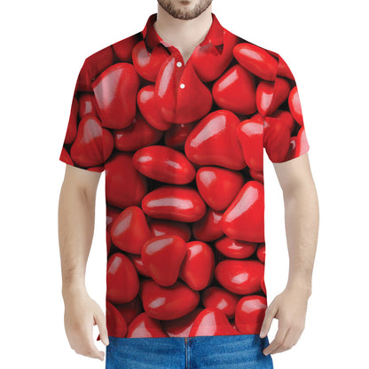 Heart Chocolate Candy Print Men's Polo Shirt