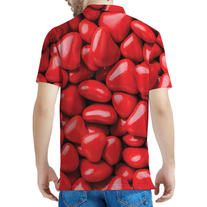 Heart Chocolate Candy Print Men's Polo Shirt