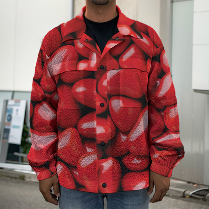 Heart Chocolate Candy Print Men's Shirt Jacket