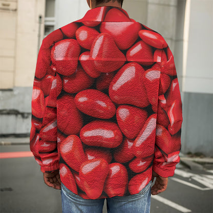 Heart Chocolate Candy Print Men's Shirt Jacket