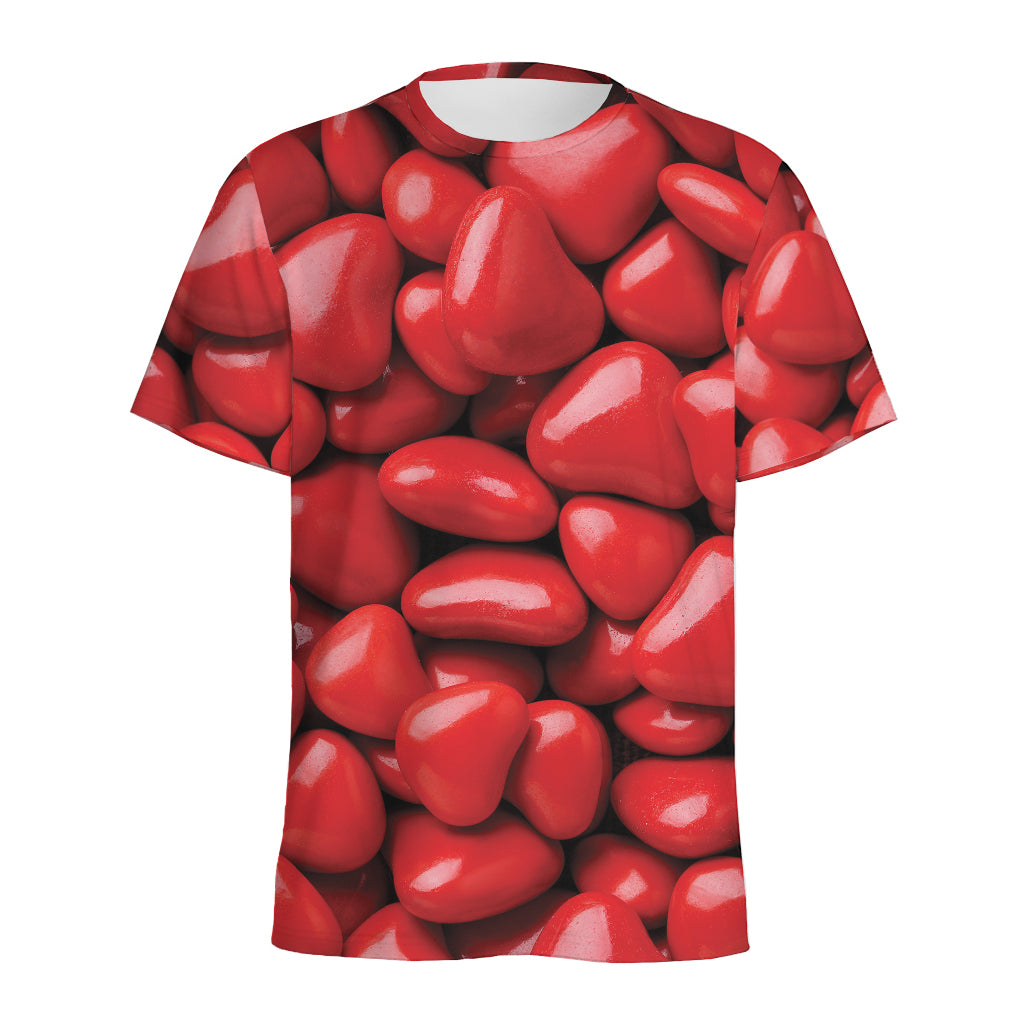 Heart Chocolate Candy Print Men's Sports T-Shirt