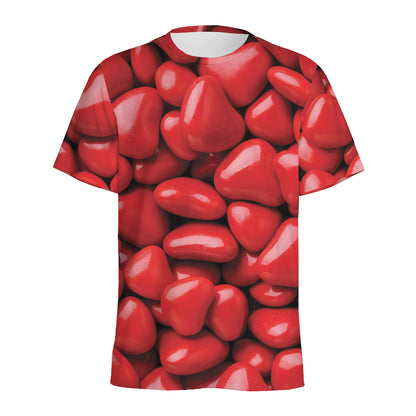 Heart Chocolate Candy Print Men's Sports T-Shirt