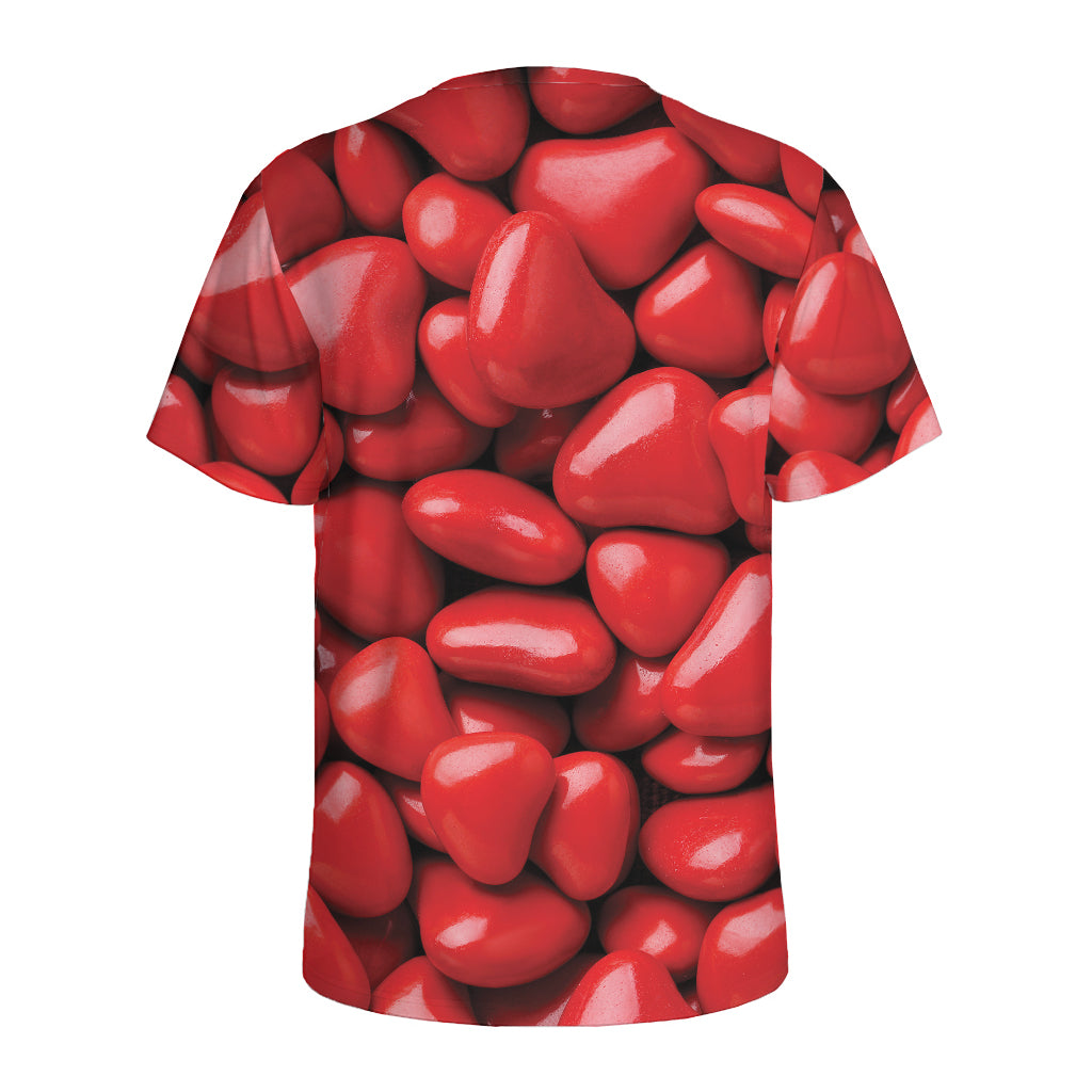 Heart Chocolate Candy Print Men's Sports T-Shirt