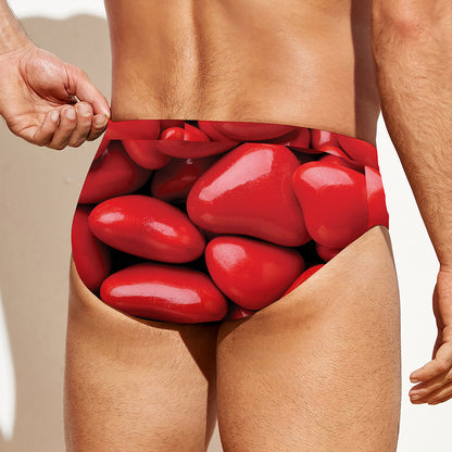 Heart Chocolate Candy Print Men's Swim Briefs