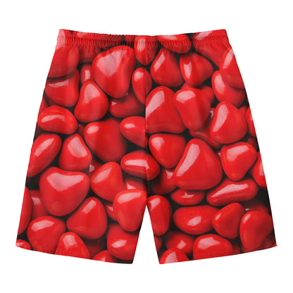 Heart Chocolate Candy Print Men's Swim Trunks
